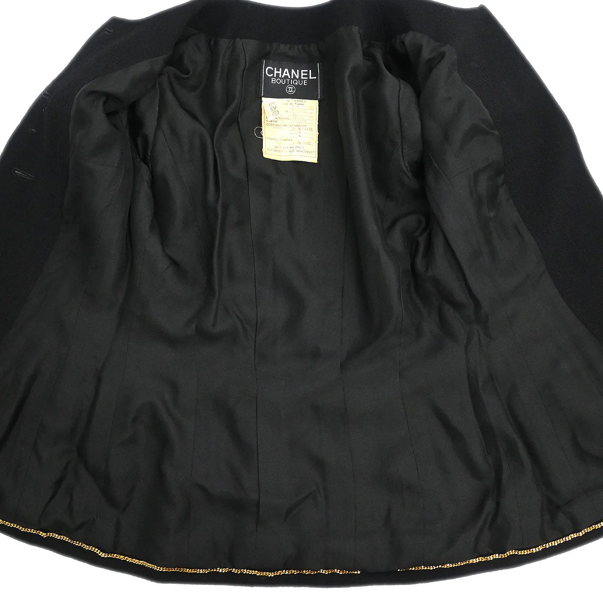 Chanel 1993 Setup Suit Jacket Skirt Black #36 - Image 6