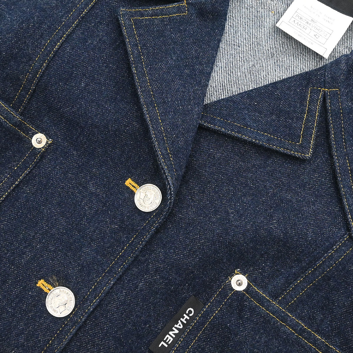 Chanel 1996 Vest Denim Jacket Indigo #42 - Image 5