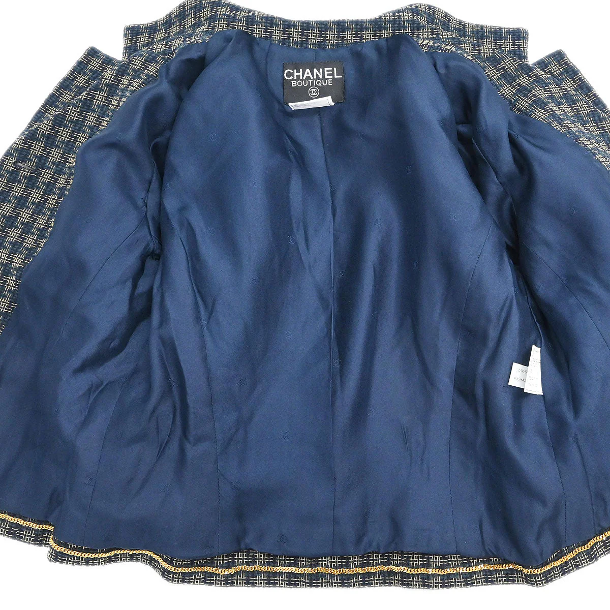 Chanel 1995 Single Breasted Jacket Navy #42 - Image 7