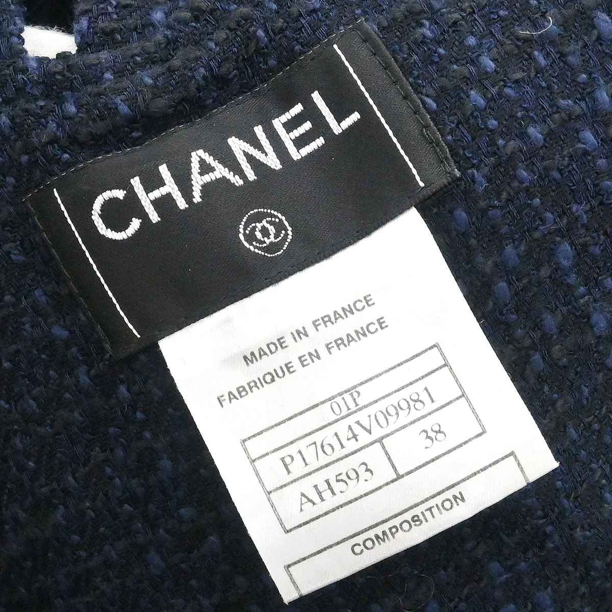 Chanel 2001 Jumpsuit Sleeveless Tweed Navy #38 - Image 10