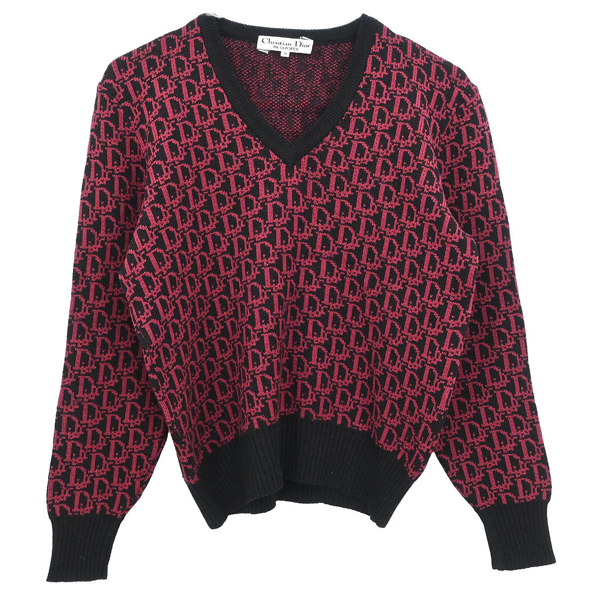 Christian Dior Top Sweater Trotter Black Pink #M