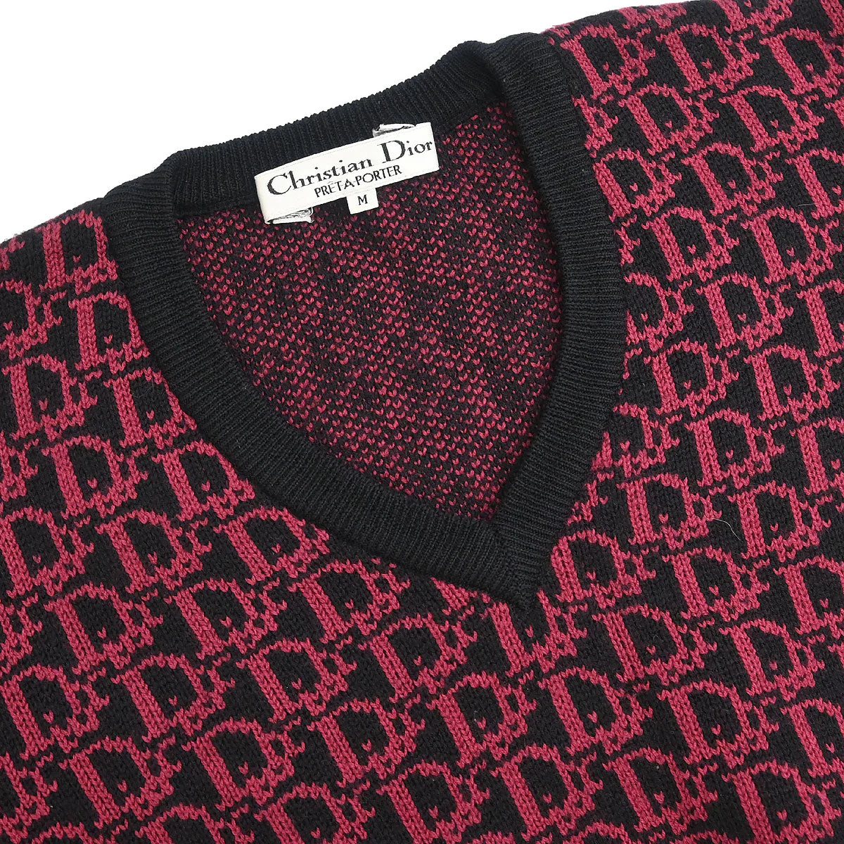 Christian Dior Top Sweater Trotter Black Pink #M - Image 4