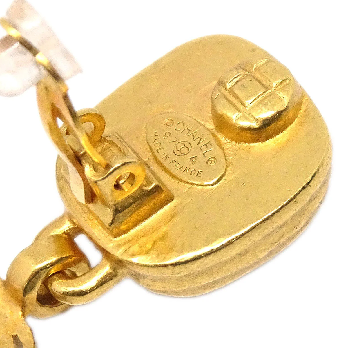 Chanel Dangle CC Clip-On Earrings Gold 97A - Image 4