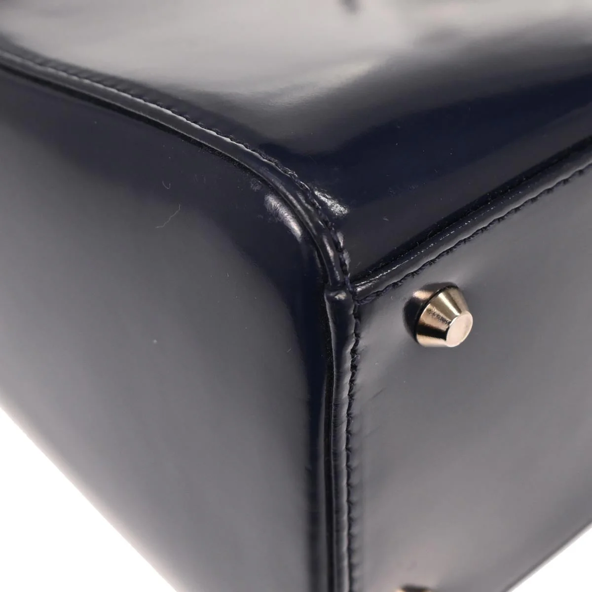 Christian Dior Navy Patent Leather Medium Lady Dior 2way Shoulder Handbag - Image 6