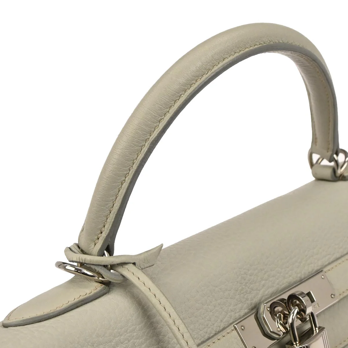 Hermes Light Gray Taurillon Clemence Kelly 32 Retourne 2way Shoulder Handbag - Image 4
