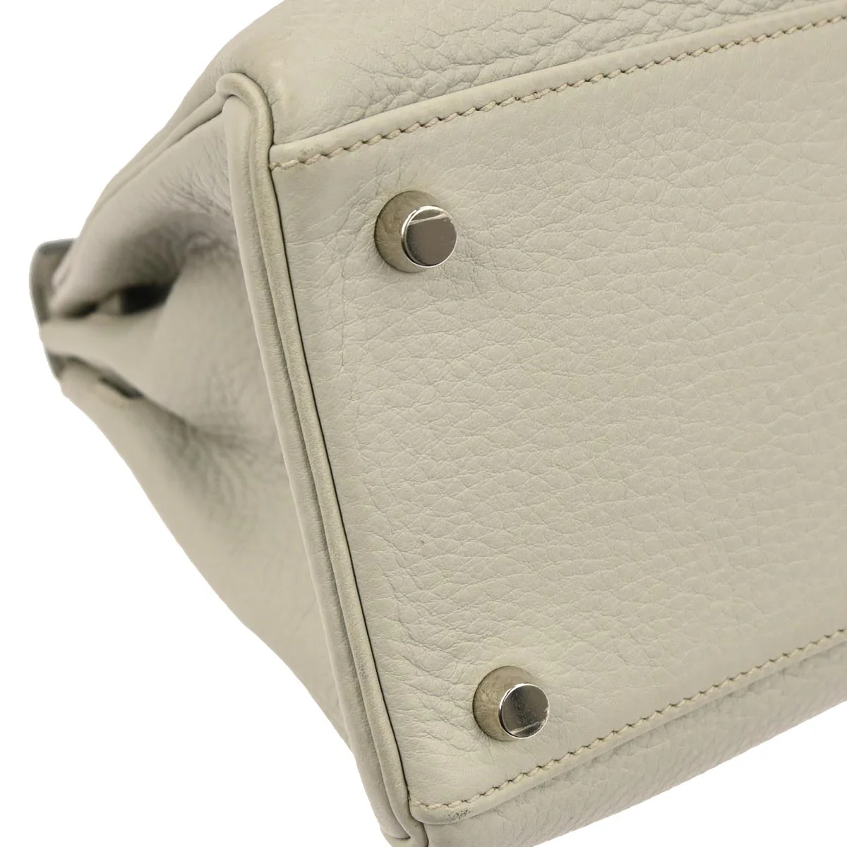 Hermes Light Gray Taurillon Clemence Kelly 32 Retourne 2way Shoulder Handbag - Image 5