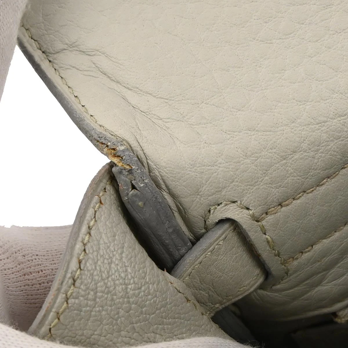 Hermes Light Gray Taurillon Clemence Kelly 32 Retourne 2way Shoulder Handbag - Image 8