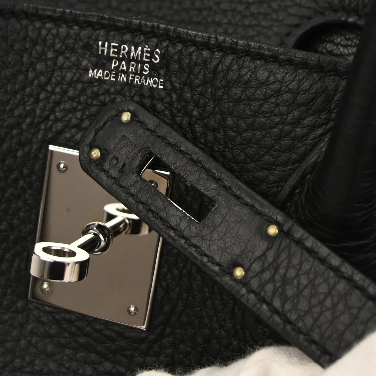 Hermes Black Taurillon Clemence Birkin 30 Handbag - Image 10