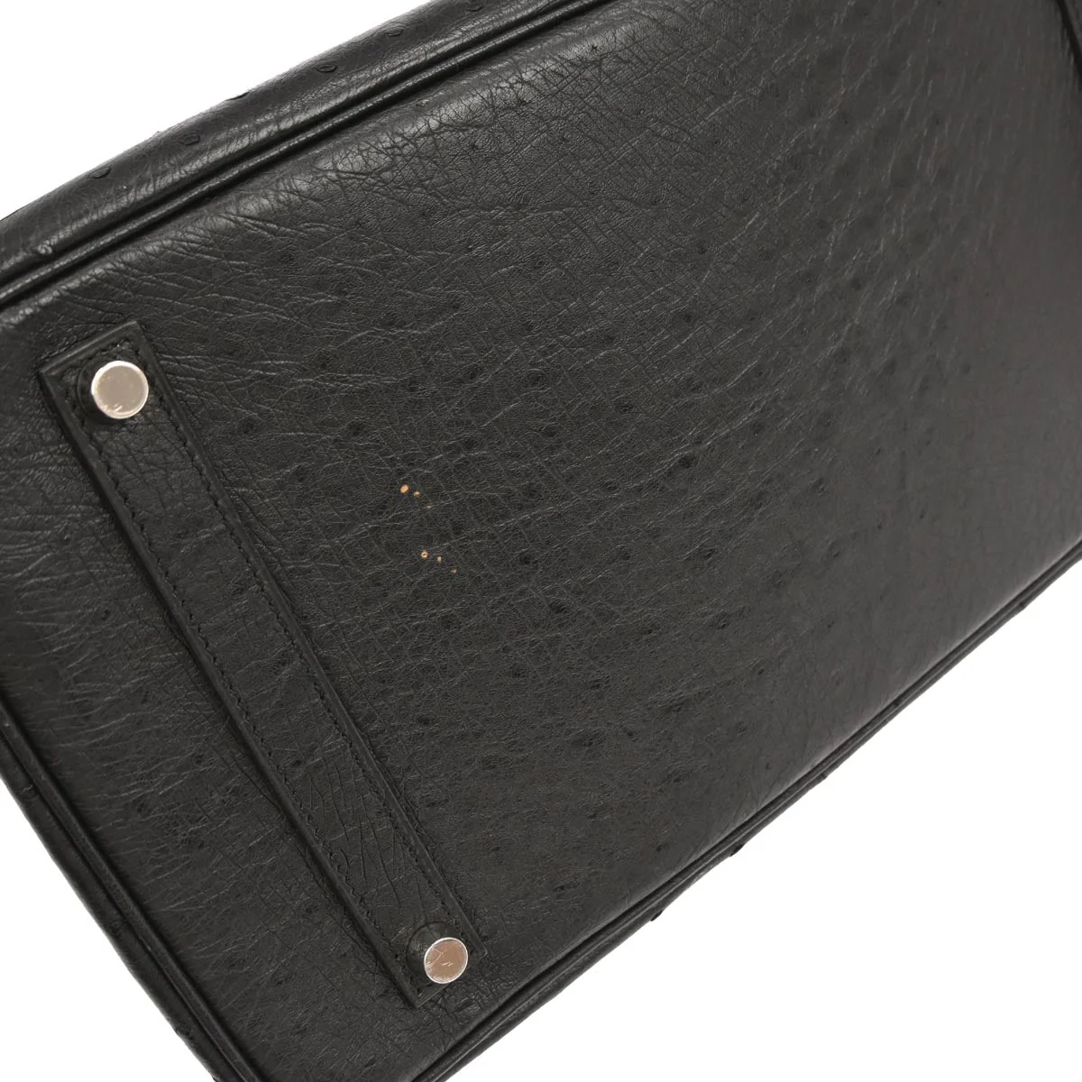 Hermes * Black Ostrich Birkin 35 Handbag - Image 4