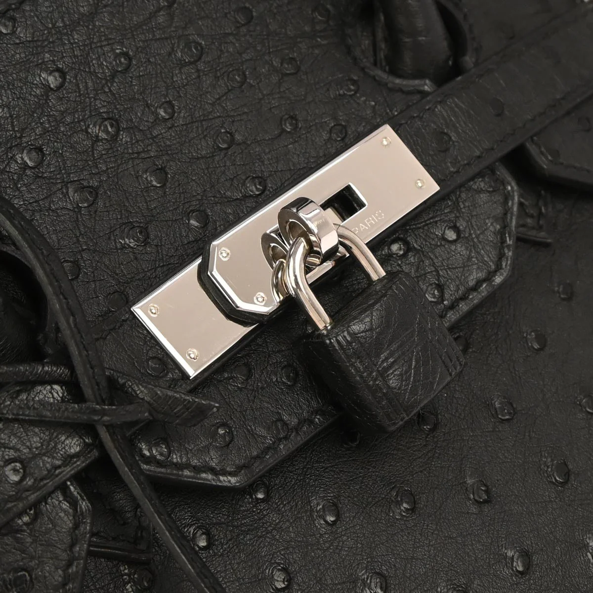 Hermes * Black Ostrich Birkin 35 Handbag - Image 5