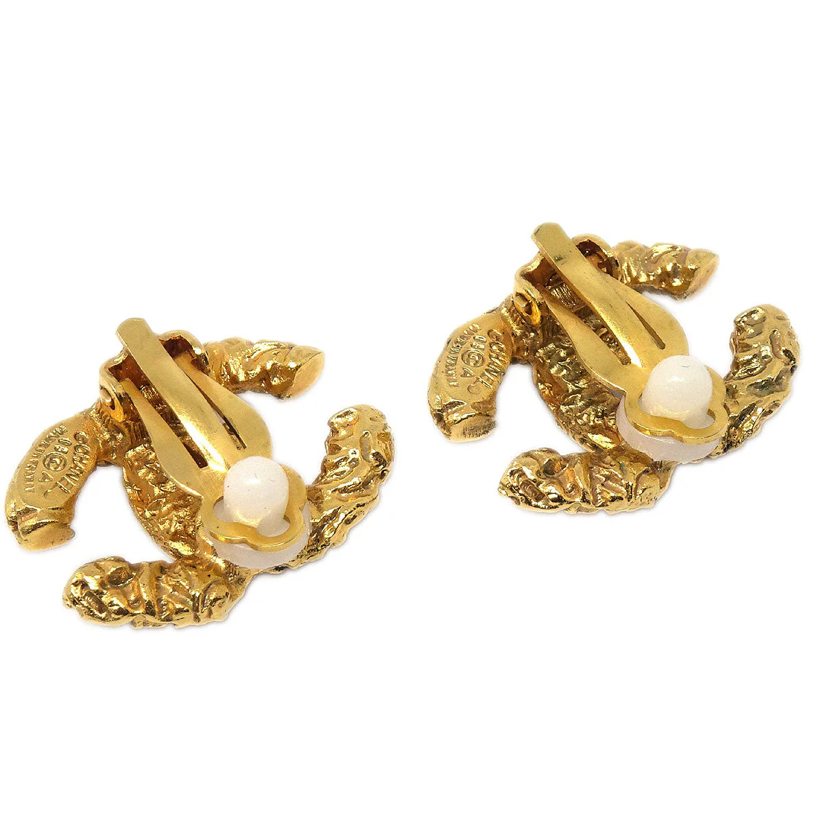Chanel CC Clip-On Earrings Gold 93A - Image 3
