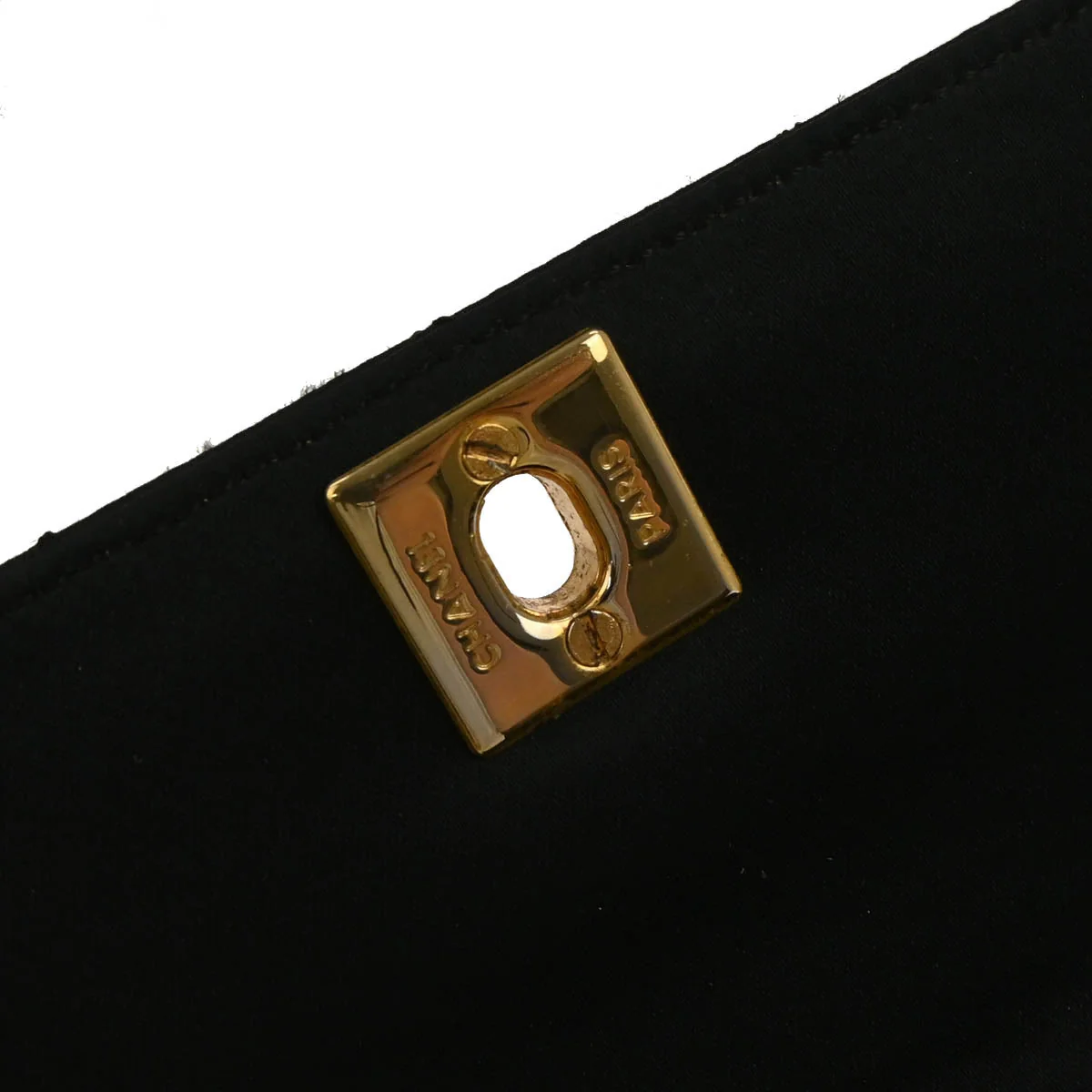 Chanel 1989-1991 Black Satin Shoulder Bag - Image 7