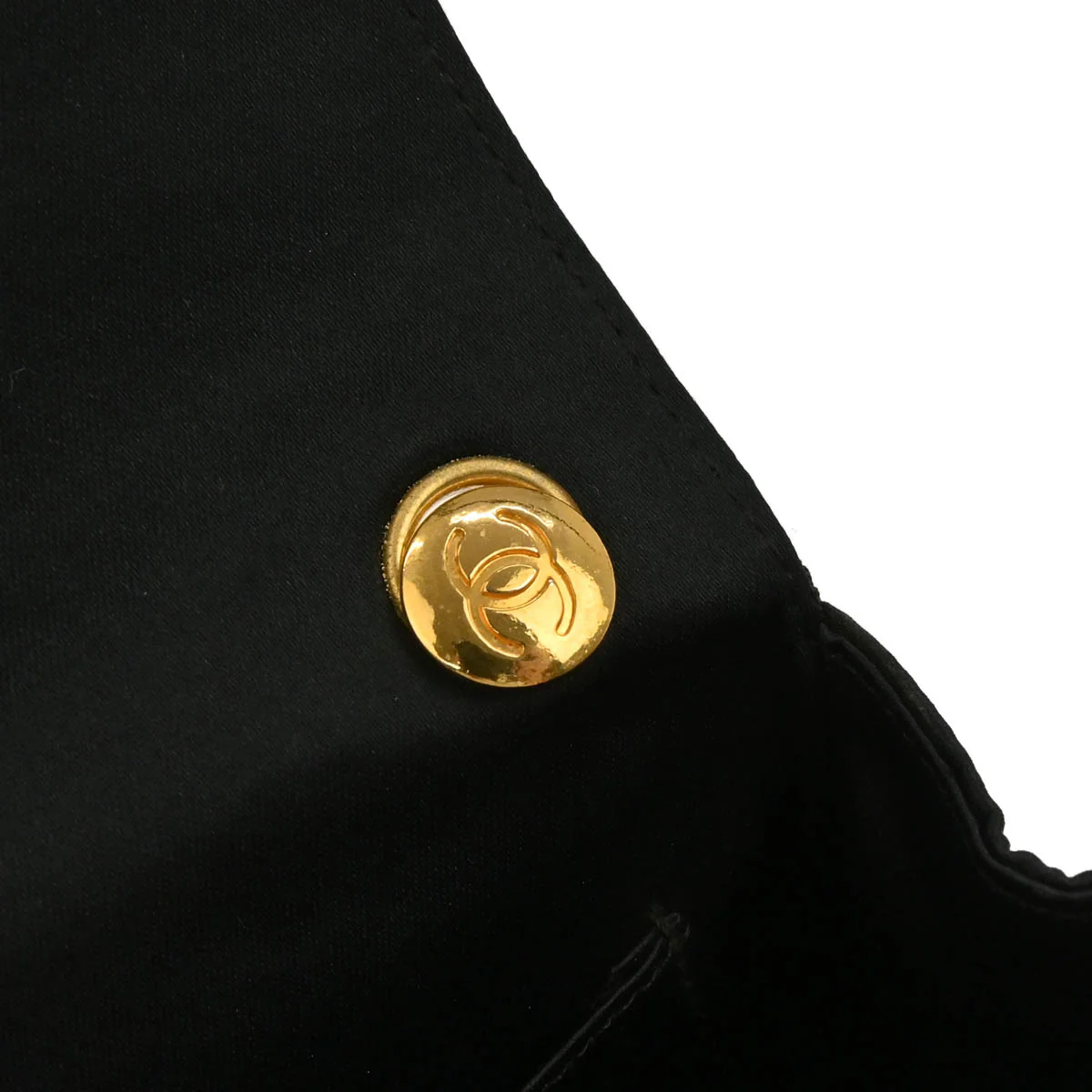 Chanel 1989-1991 Black Satin Shoulder Bag - Image 8