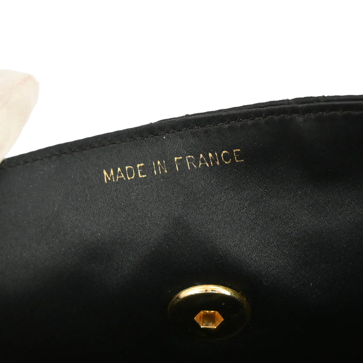 Chanel 1989-1991 Black Satin Shoulder Bag - Image 9
