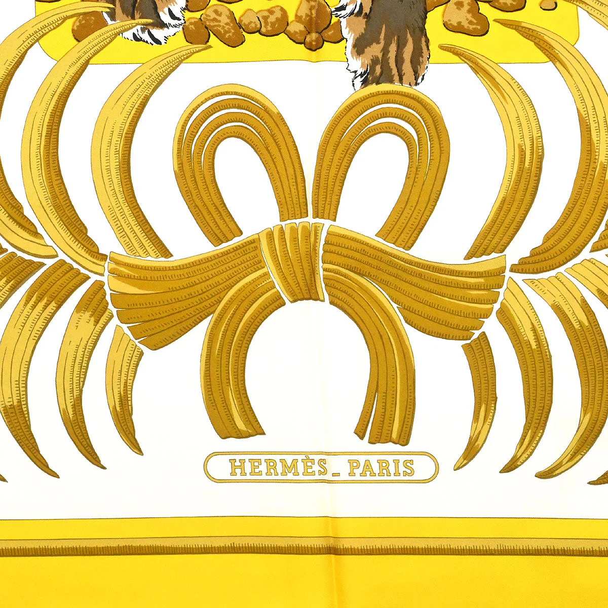 Hermes Scarf Carre 90 Tigre Royal Yellow Small Good - Image 2