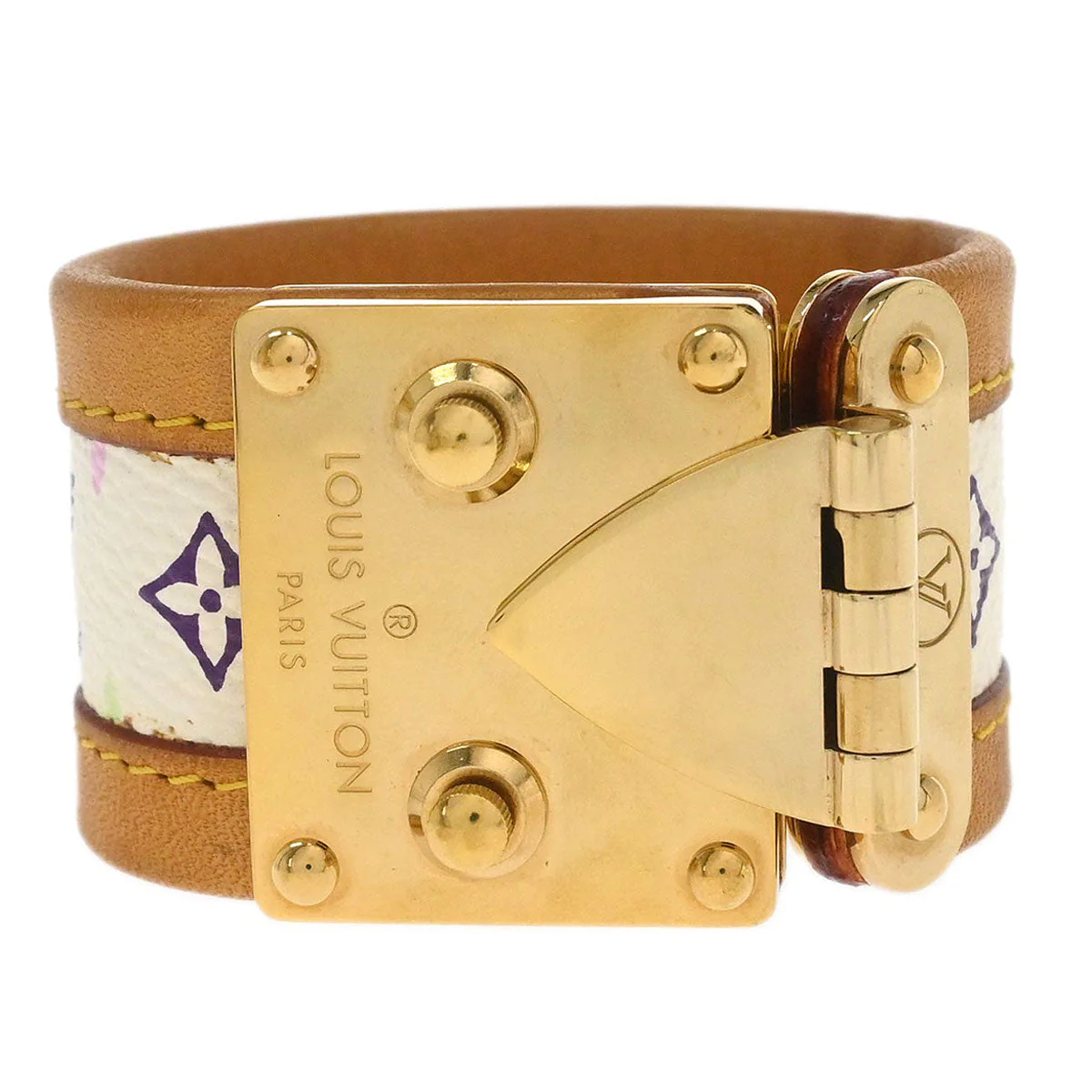 Louis Vuitton 2003 White Multicolor Serrure Bracelet Bangle M92593