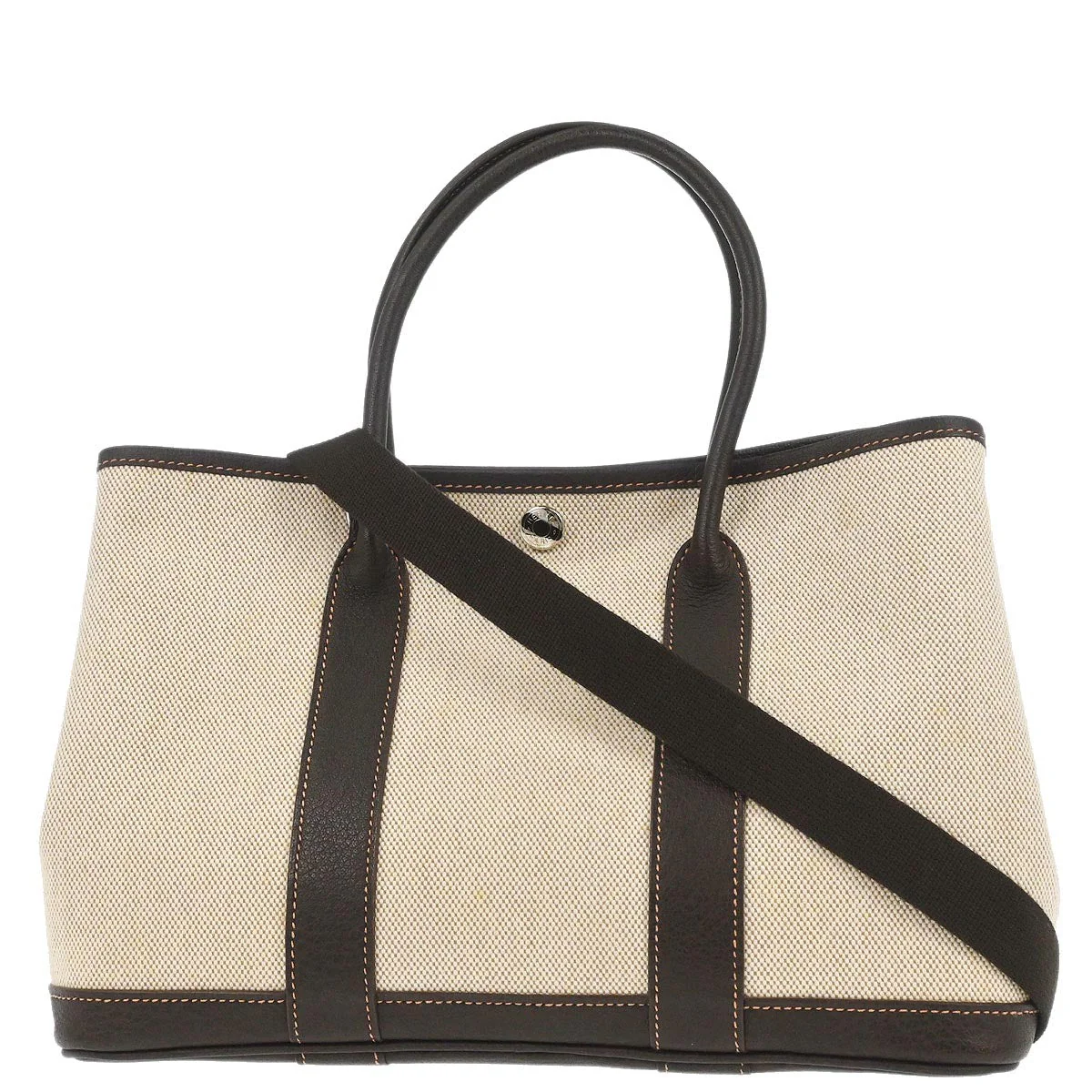 Hermes Beige Toile H Buffalo Garden Party 30 TPM 2way Shoulder Tote Handbag - Image 2