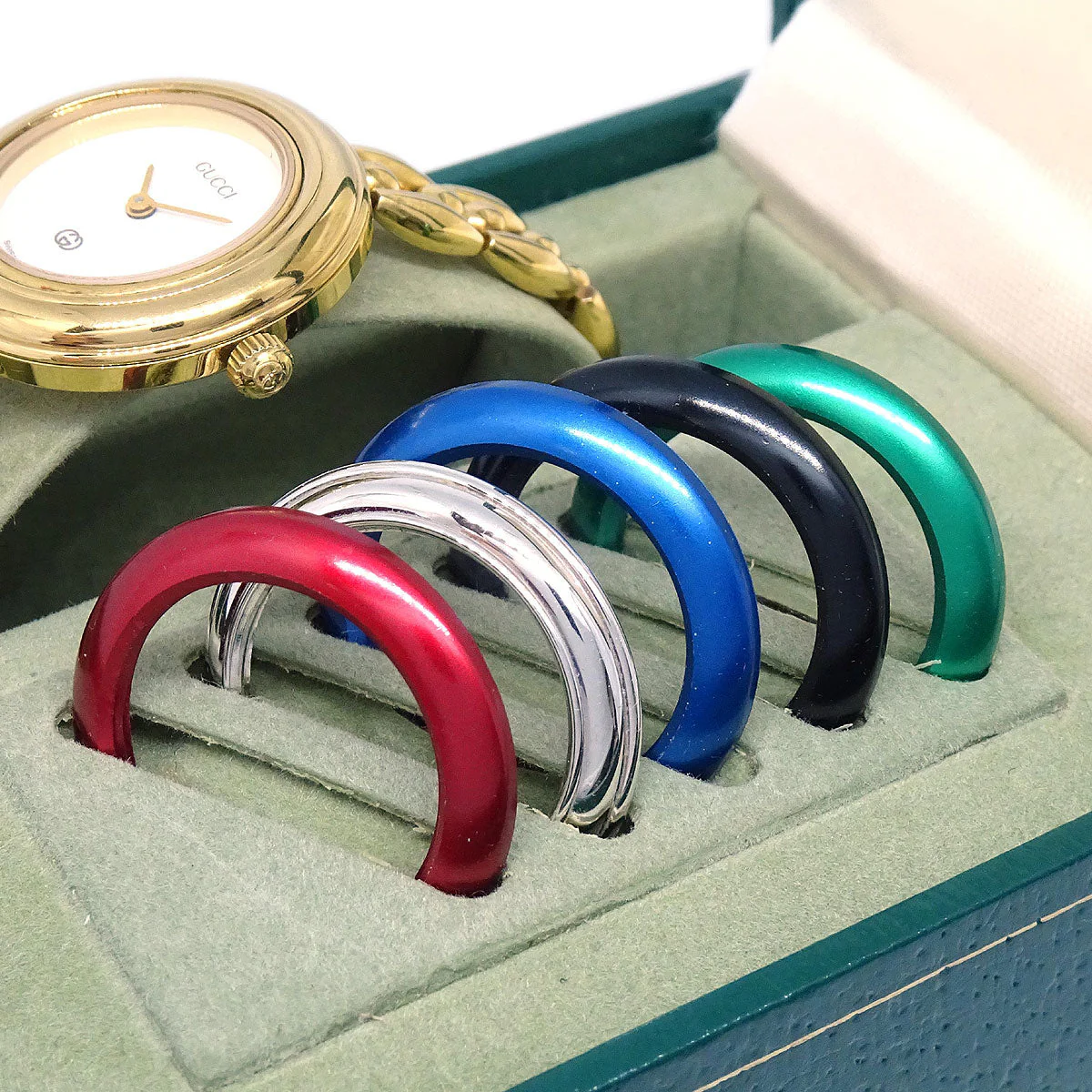 Gucci 11/12 Change Bezel Chameleon Quartz Watch SS - Image 2