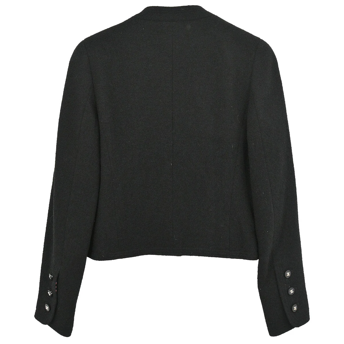 Chanel Collarless Single Breasted Jacket Black - Image 2