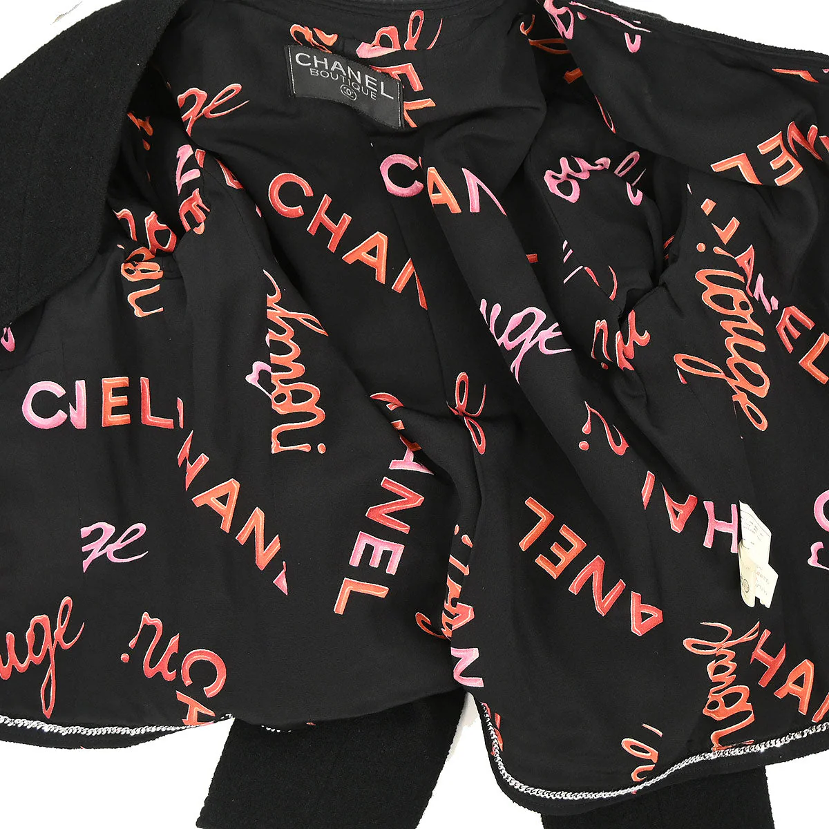 Chanel Collarless Single Breasted Jacket Black - Image 5