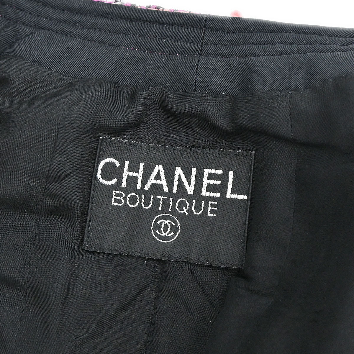 Chanel Single Breasted Collarless Tweed Jacket Pink - Image 12