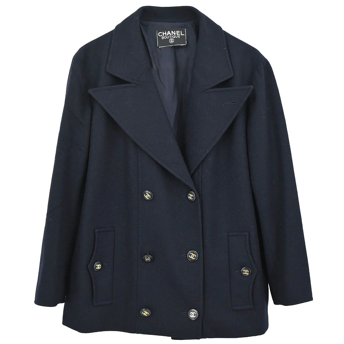Chanel Double Breasted Jacket Navy