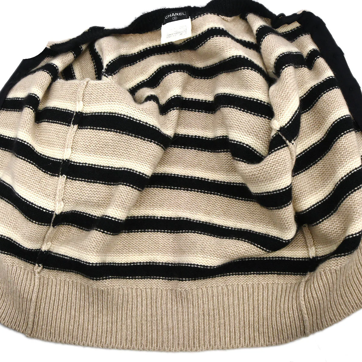 Chanel 1996 Set Cardigan Short Sleeve Top Beige #38 - Image 5