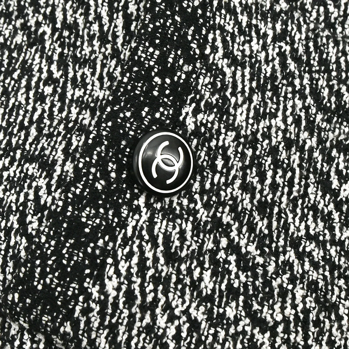 Chanel 1997 Tweed Setup Suit Jacket Skirt Black #38 - Image 5