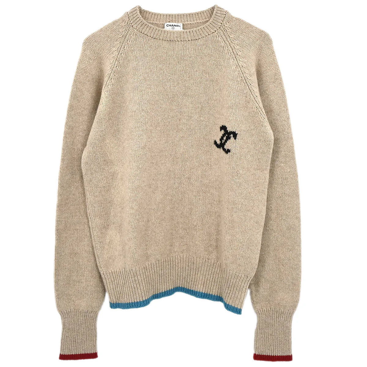 Chanel 1996 Sweater Knit Top Beige #44