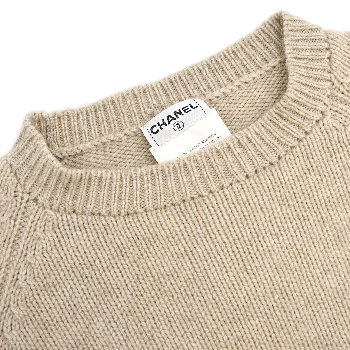 Chanel 1996 Sweater Knit Top Beige #44 - Image 3
