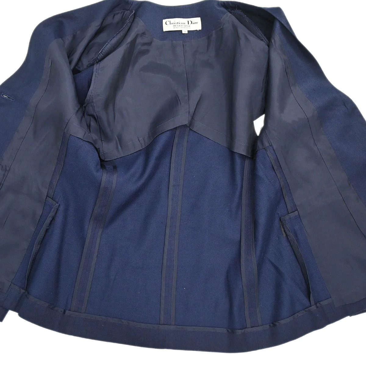 Christian Dior Setup Suit Jacket Skirt Navy #38–40 - Image 8