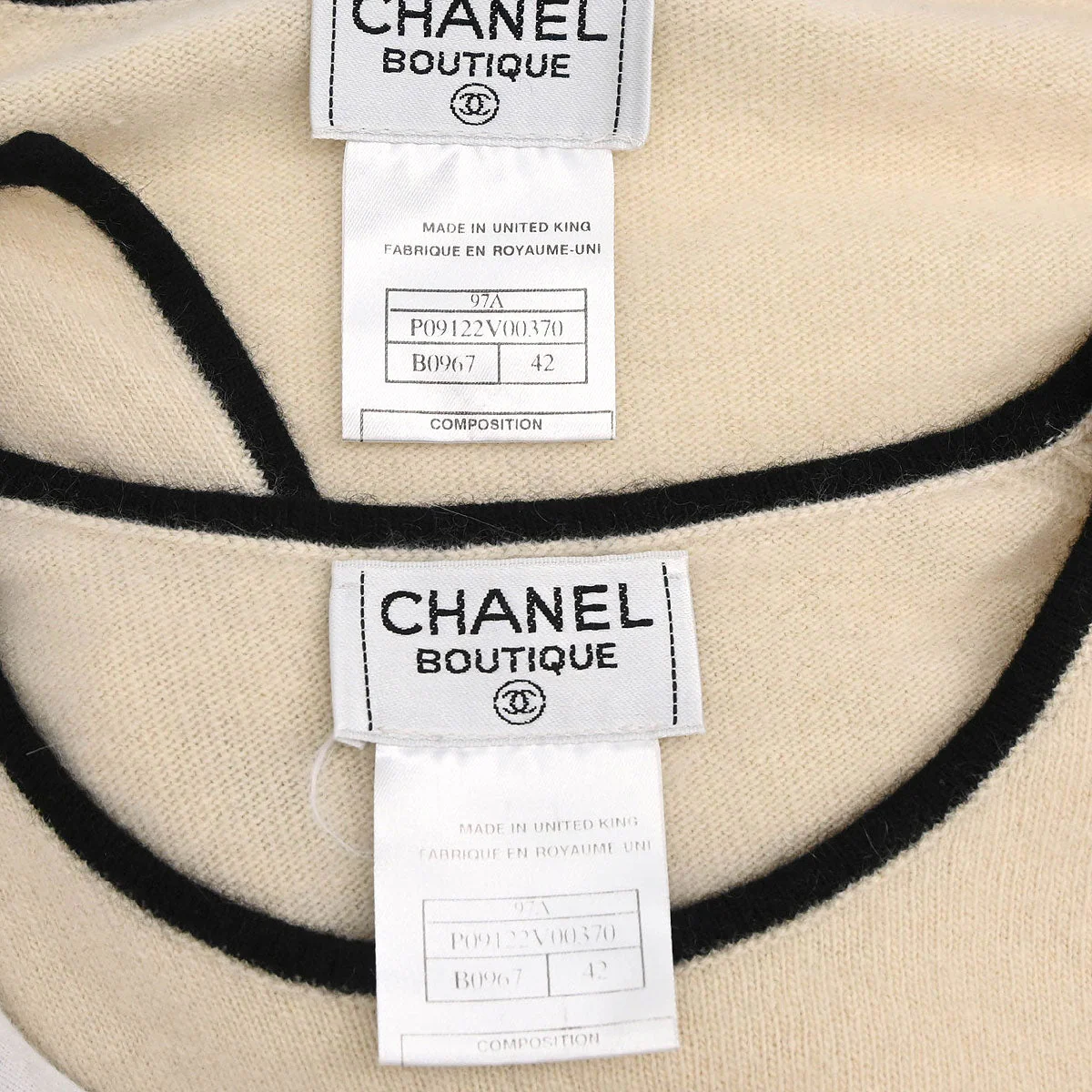 Chanel 1997 Set Cardigan Top Ivory #42 - Image 11