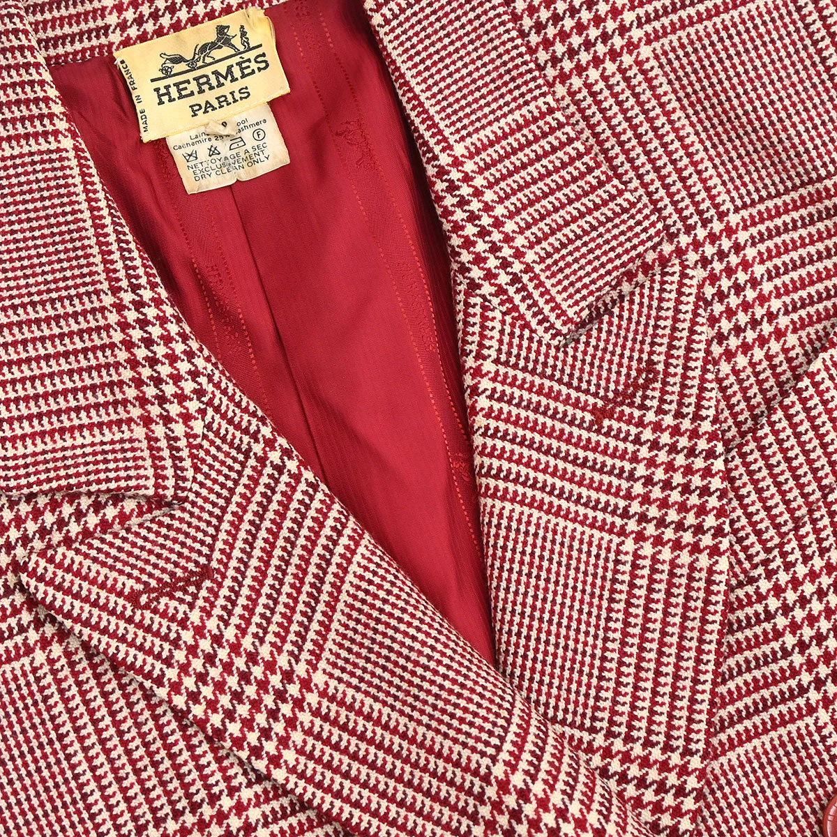 Hermes Setup Suit Jacket Skirt Red #40 - Image 3