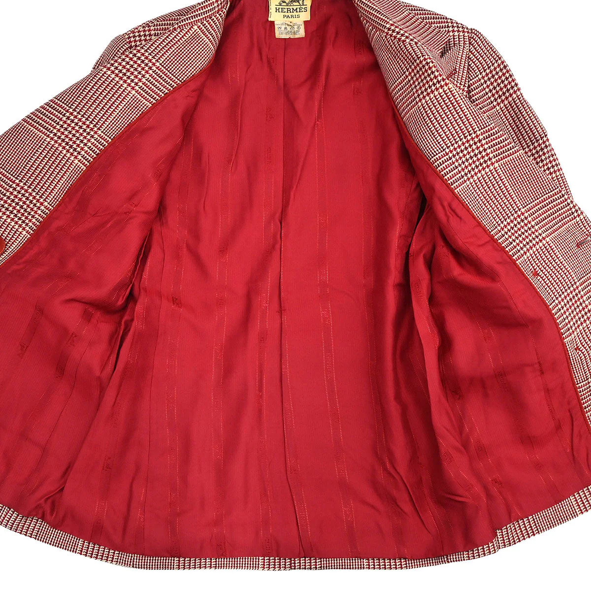 Hermes Setup Suit Jacket Skirt Red #40 - Image 7