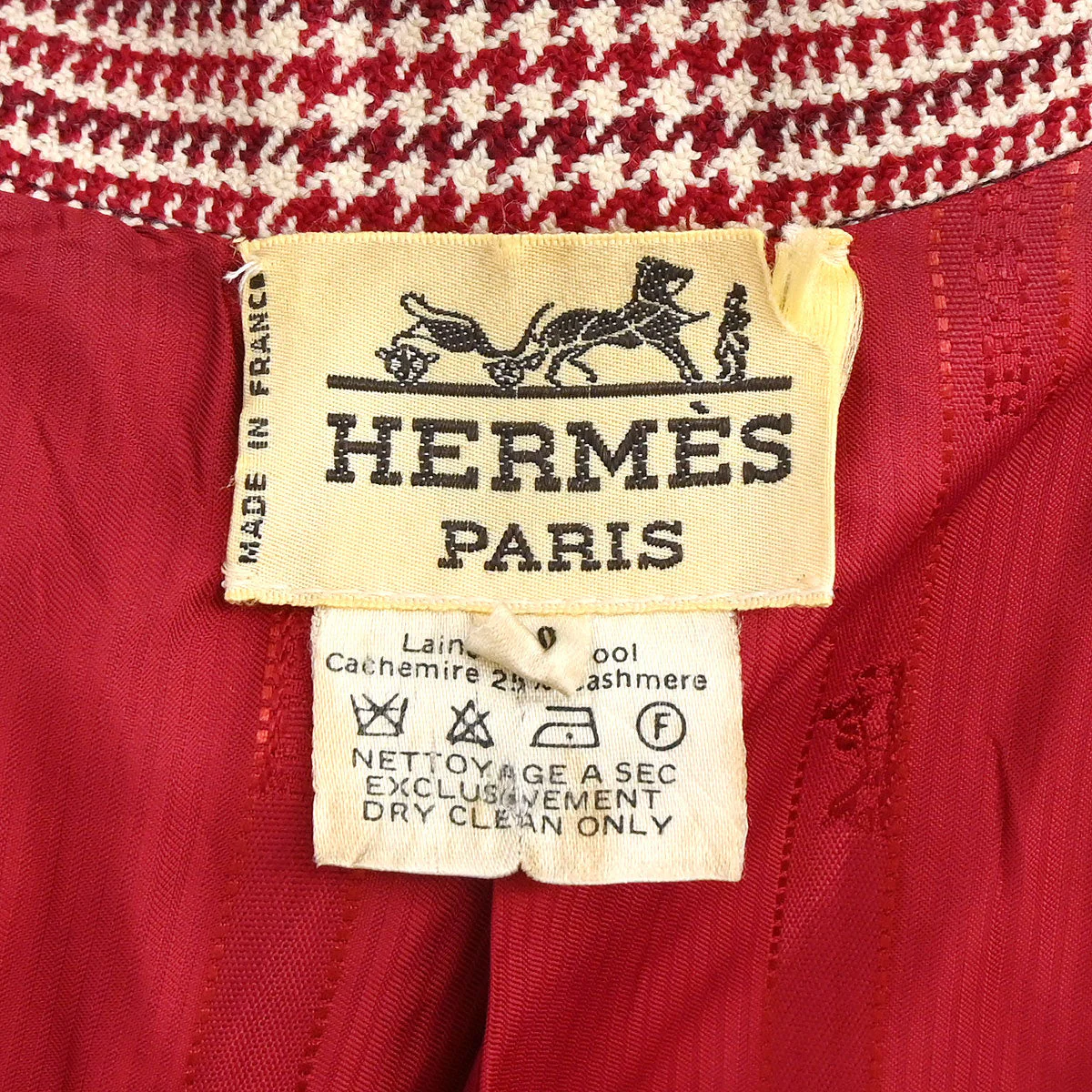 Hermes Setup Suit Jacket Skirt Red #40 - Image 9