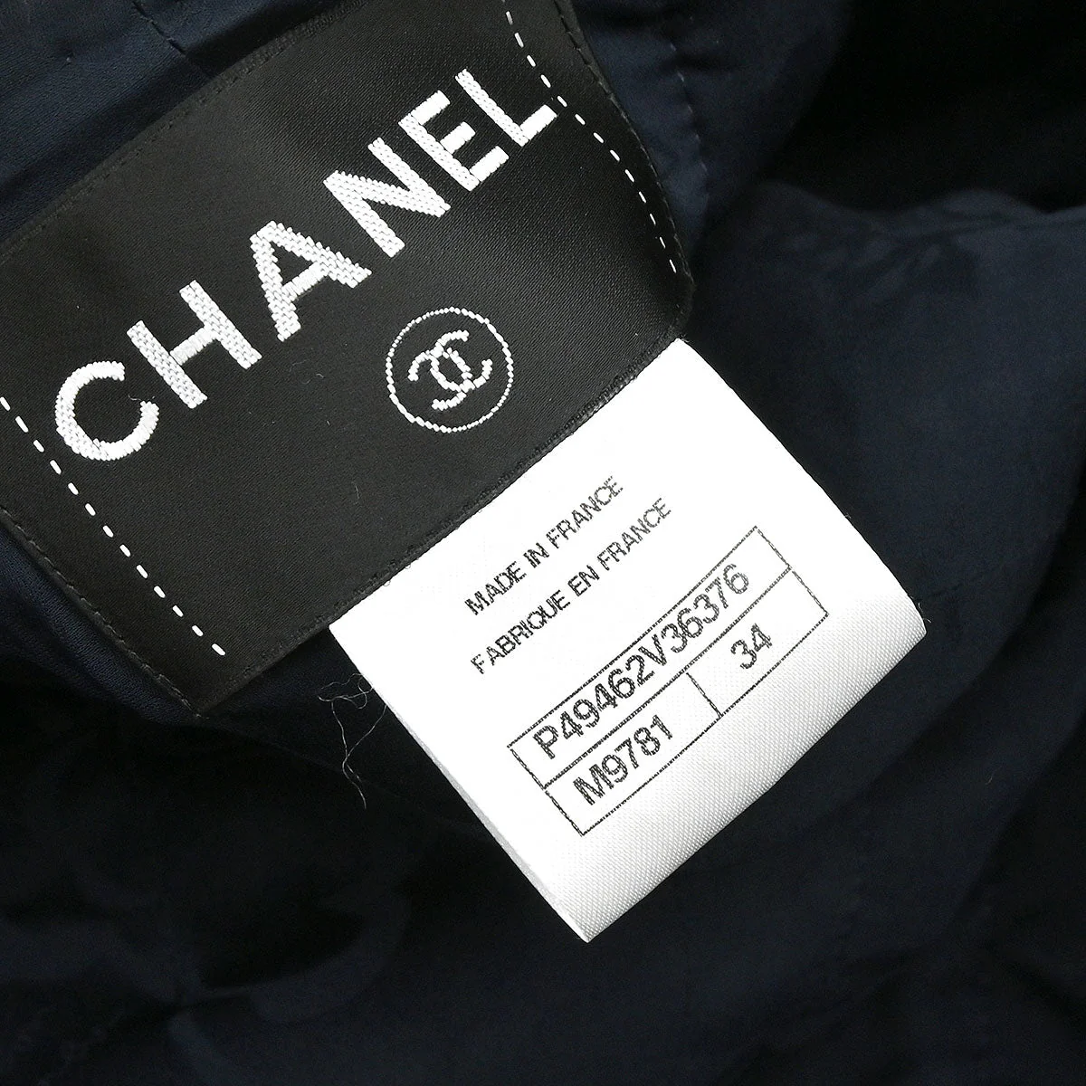 Chanel 2014-2015 Single Breasted Collarless Tweed Jacket Navy #34 - Image 11
