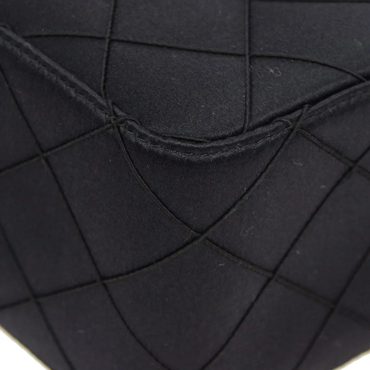 Chanel * 1997-1999 Black Satin Box Vanity Shoulder Bag - Image 3