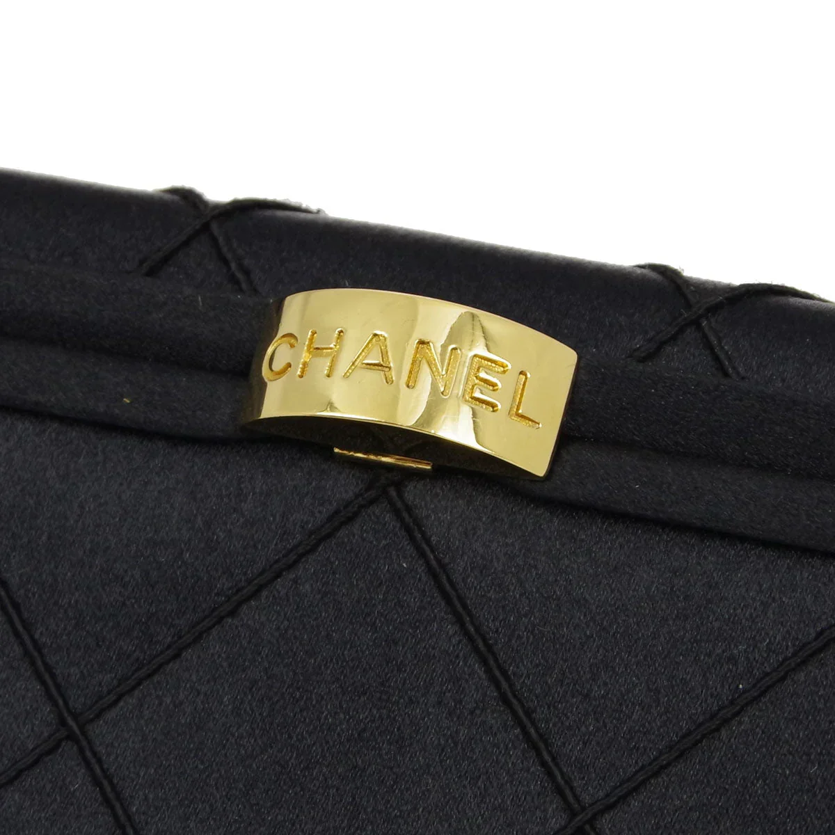 Chanel * 1997-1999 Black Satin Box Vanity Shoulder Bag - Image 4
