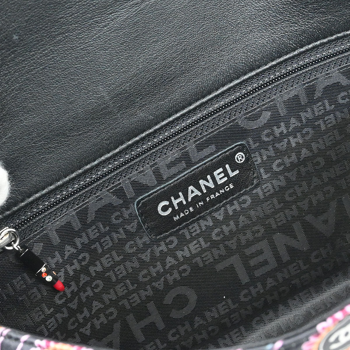 Chanel 2005-2006 Black Satin Classic Single Flap Shoulder Bag - Image 8