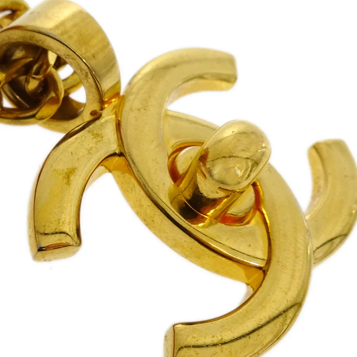 Chanel Turnlock Gold Chain Necklace Pendant 97P - Image 4