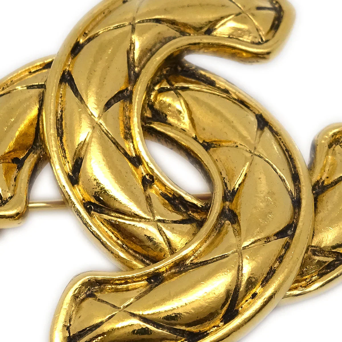 Chanel 1986-1994 Quilted CC Brooch Small 1153 - Image 2