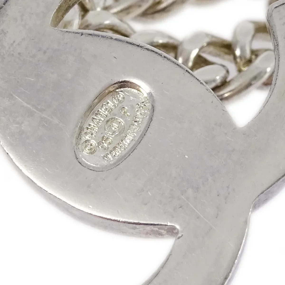 Chanel Turnlock Silver Chain Pendant Necklace 96P - Image 3