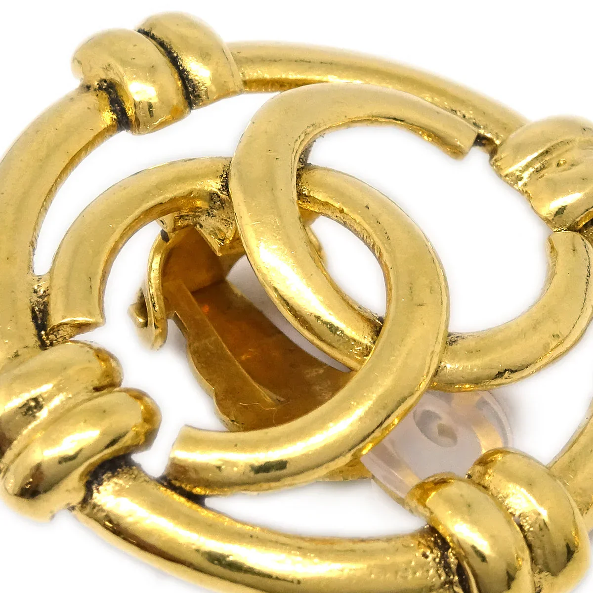 Chanel Gold Button Earrings Clip-On 94A - Image 2
