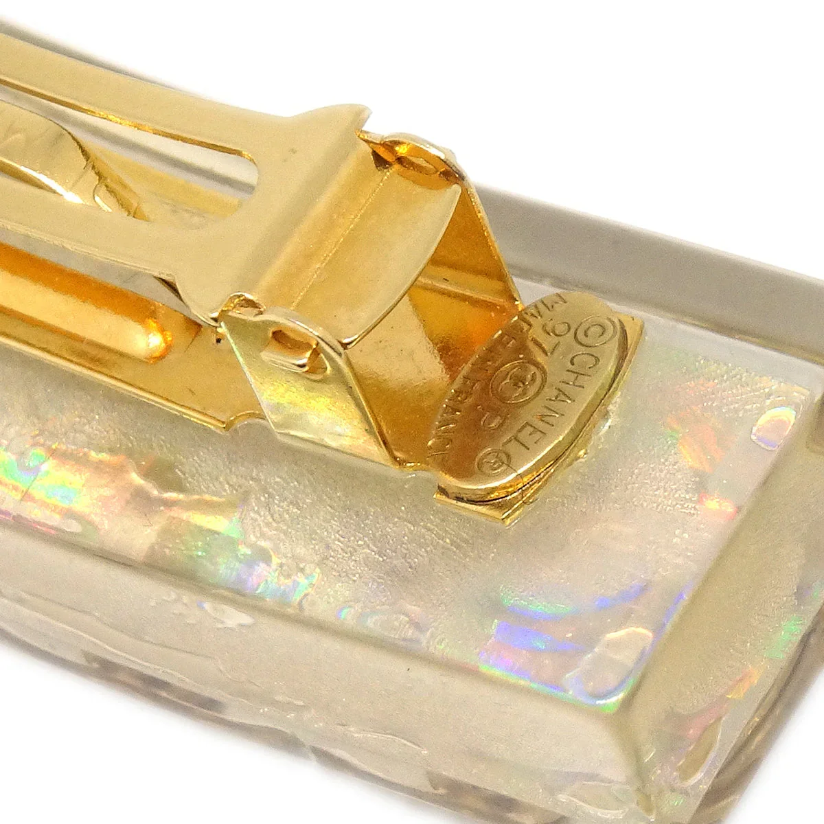 Chanel Hair Clip Hairpin Barrette Clear 97P - Image 4