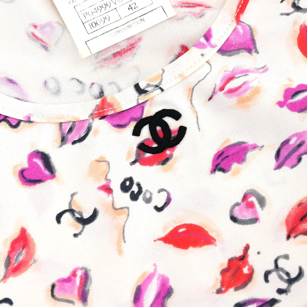 Chanel 1995 Lipstick Cropped Sleeveless Top White #42 - Image 6