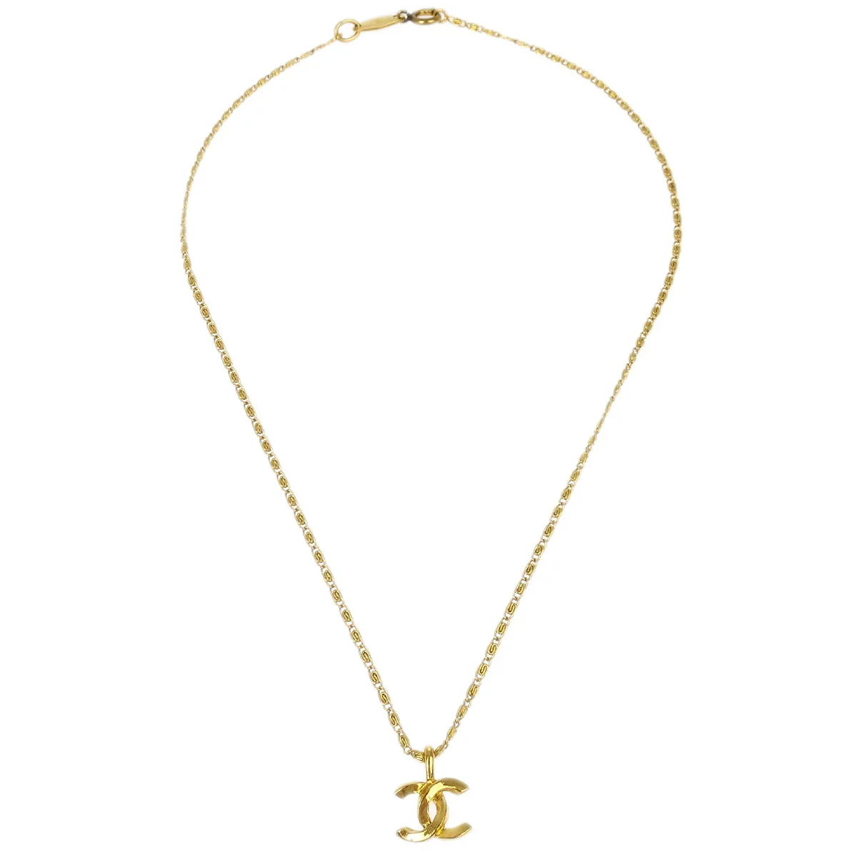 Chanel Gold CC Chain Pendant Necklace 1982 - Image 2