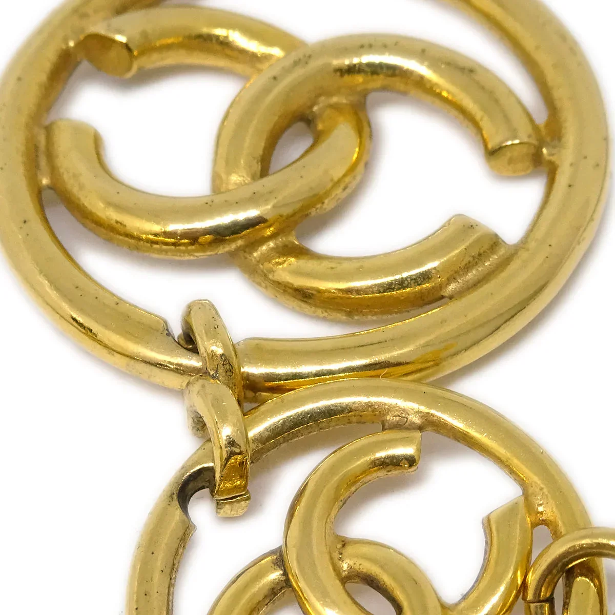 Chanel Dangle Earrings Clip-On Gold 93P/2926 - Image 4