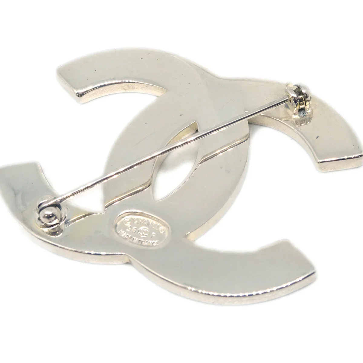 Chanel CC Brooch Pin Silver 98P - Image 3