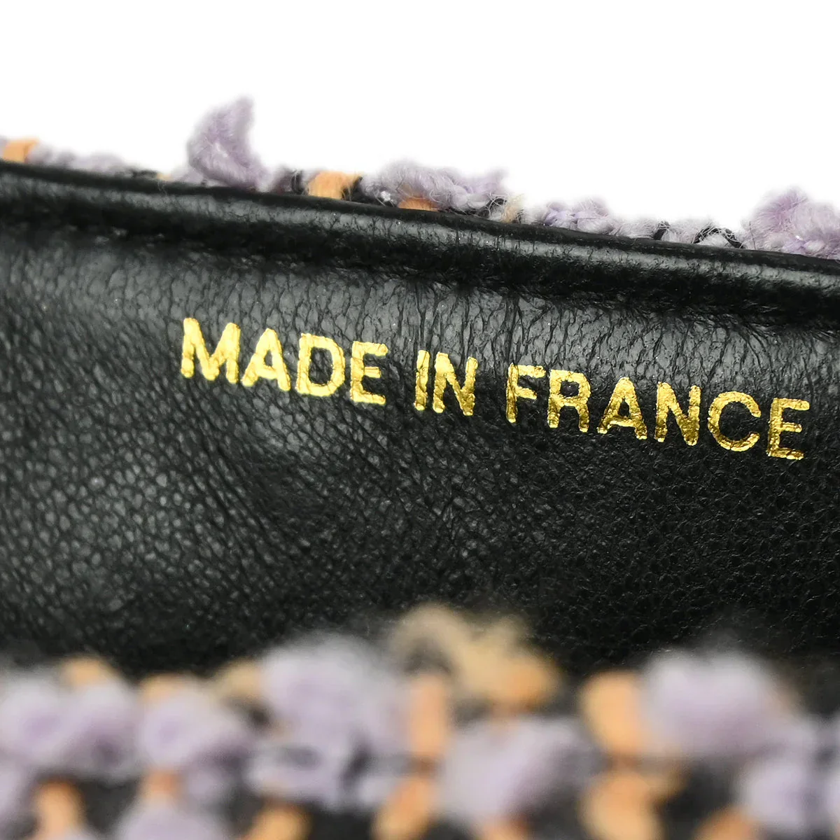 Chanel Purple Tweed Micro Classic Flap Handbag - Image 9