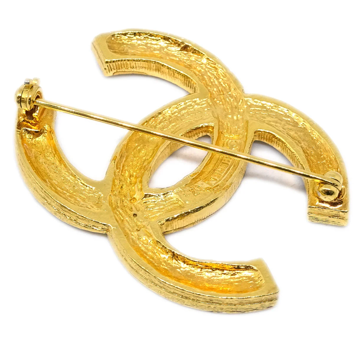 Chanel CC Brooch Pin Rhinestone Gold 174 - Image 3